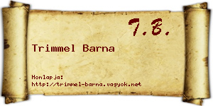 Trimmel Barna névjegykártya
